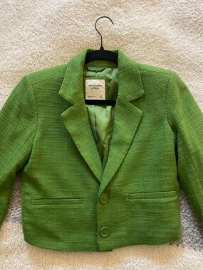 Abercrombie & Fitch Bright Green Cropped Blazer